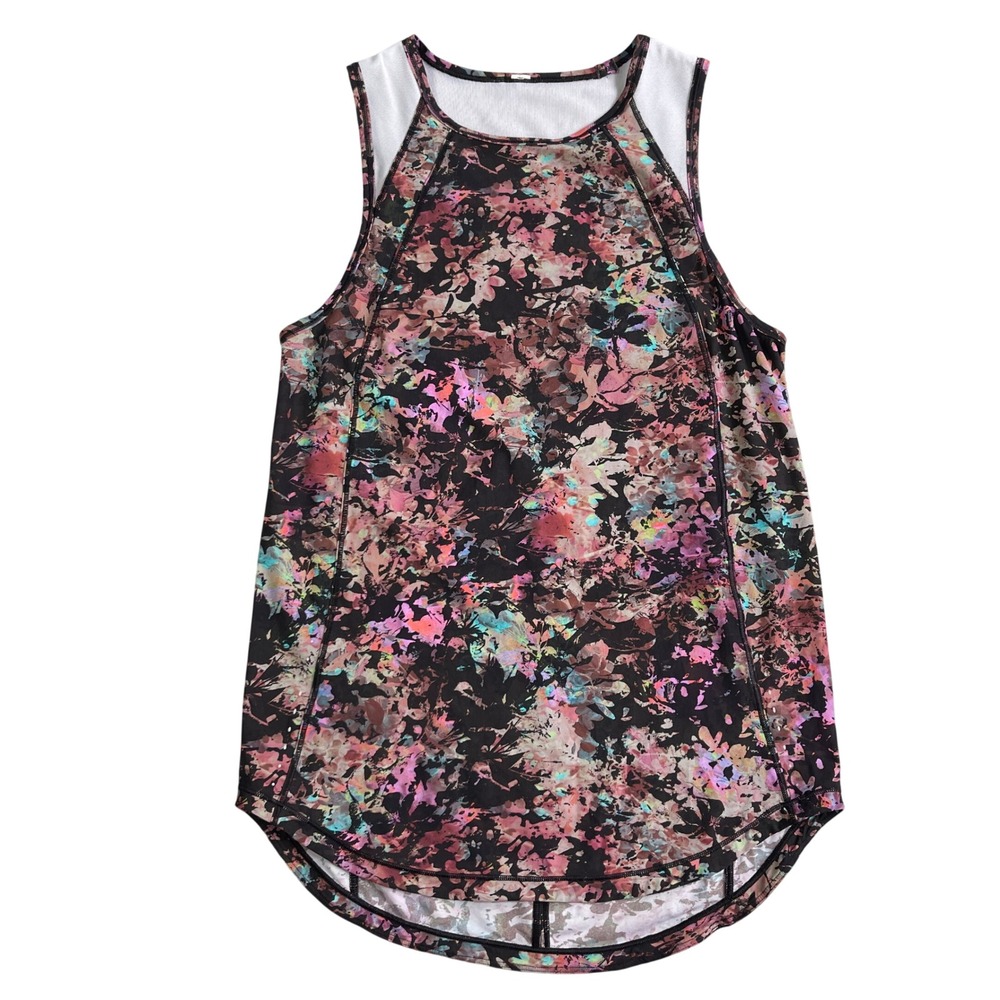 Lululemon Sculpt Tank Womens‎ 2 Black / Stencil Blossom Multicolor Floral Tank